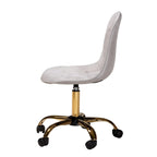 Sedia da ufficio girevole in velluto e metallo dorato, stile Glam contemporaneo