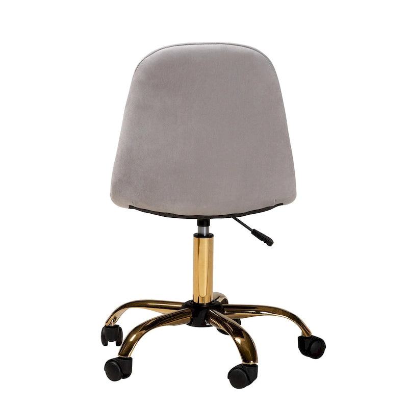 Sedia da ufficio girevole in velluto e metallo dorato, stile Glam contemporaneo