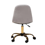Sedia da ufficio girevole in velluto e metallo dorato, stile Glam contemporaneo