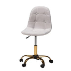 Sedia da ufficio girevole in velluto e metallo dorato, stile Glam contemporaneo