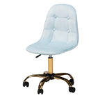 Sedia da ufficio girevole in velluto e metallo dorato, stile Glam contemporaneo