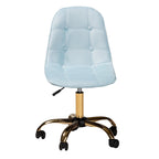 Sedia da ufficio girevole in velluto e metallo dorato, stile Glam contemporaneo