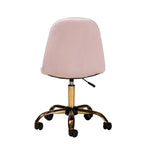 Sedia da ufficio girevole in velluto e metallo dorato, stile Glam contemporaneo
