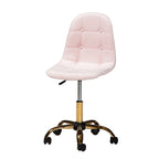 Sedia da ufficio girevole in velluto e metallo dorato, stile Glam contemporaneo
