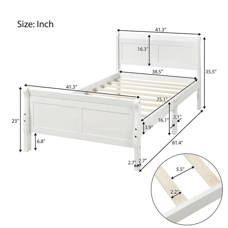 Letto a due piazze in legno