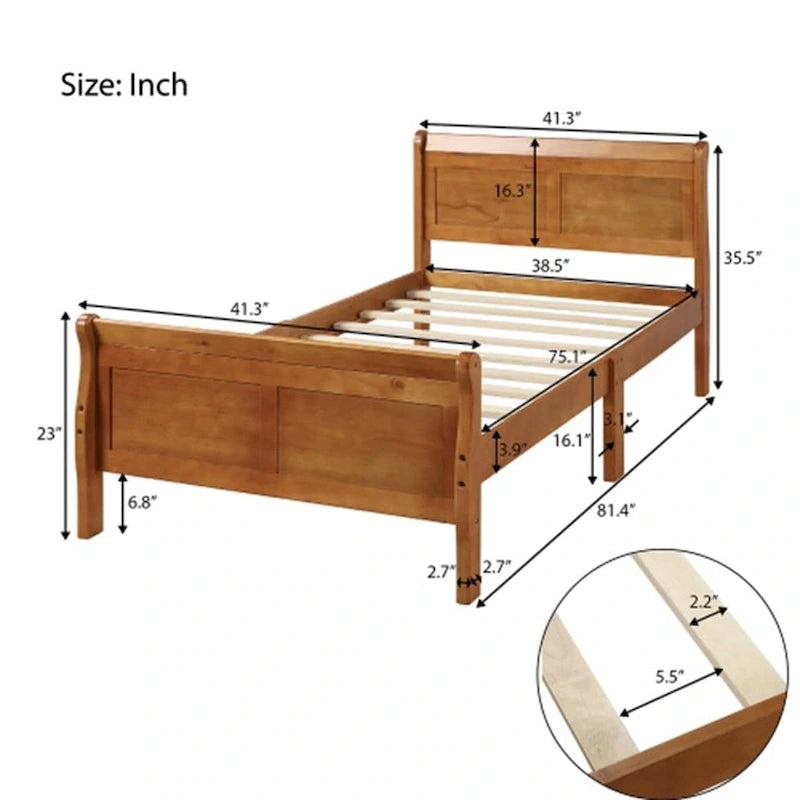 Letto a due piazze in legno
