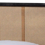Letto a piattaforma Mid-Century Modern in legno e rattan sintetico - Antracite