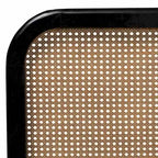 Letto a piattaforma Mid-Century Modern in legno e rattan sintetico - Antracite