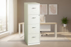 Space Solutions Pearl White 4 Drawer Metal Vertical File Cabinet