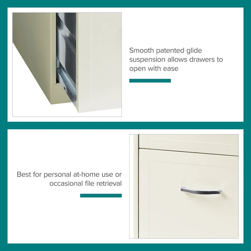 Classificatore verticale in metallo a 4 cassetti, bianco perlato
