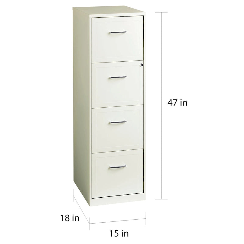 Classificatore verticale in metallo a 4 cassetti, bianco perlato
