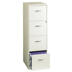 Classificatore verticale in metallo a 4 cassetti, bianco perlato