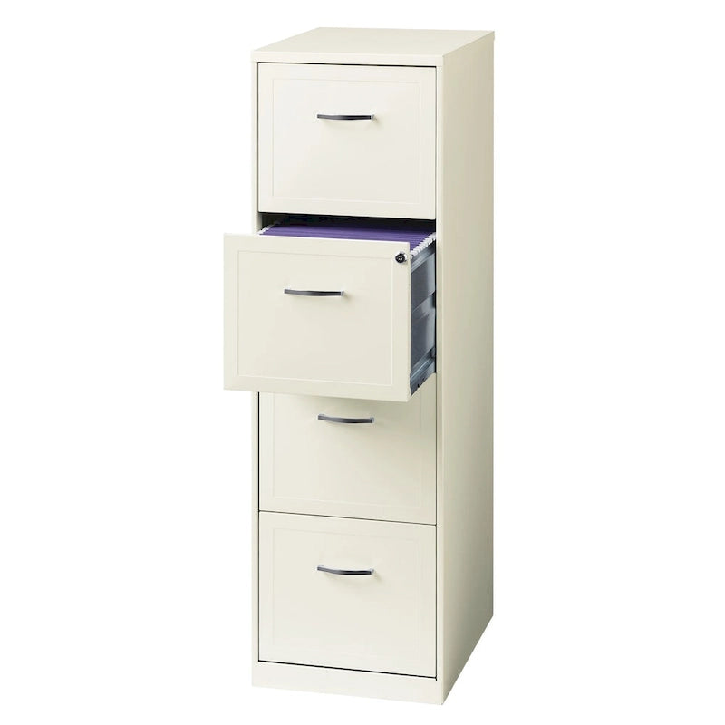 Classificatore verticale in metallo a 4 cassetti, bianco perlato