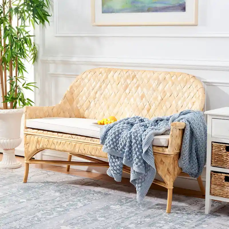 Panca Divano in Rattan Intrecciato – 52L x 24P x 33A
