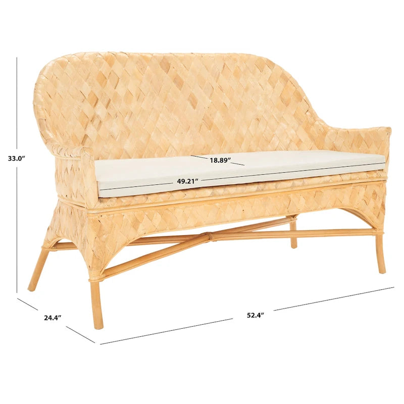 Panca Divano in Rattan Intrecciato – 52L x 24P x 33A