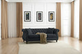 [Video] 80 Chesterfield Sofa Black Velvet for Living Room, 3 Seater Sofa Tufted Couch with Rolled Arms and Nailhead for Living