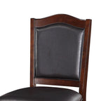 Seggiolone senza braccioli in legno, marrone espresso e nero, set da 2