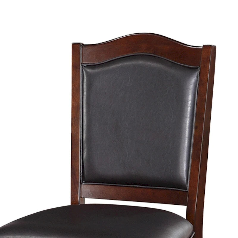 Seggiolone senza braccioli in legno, marrone espresso e nero, set da 2