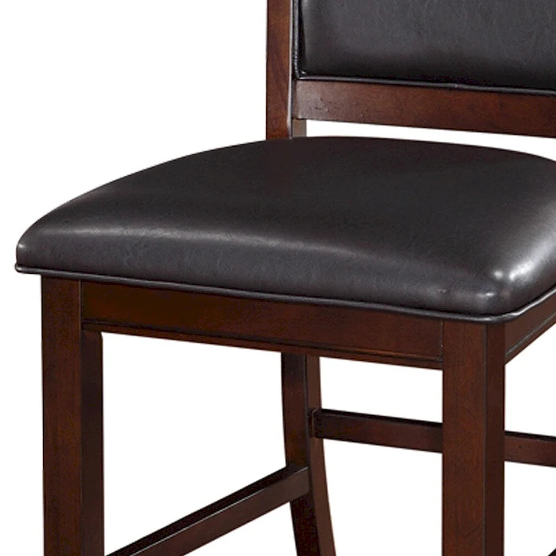 Seggiolone senza braccioli in legno, marrone espresso e nero, set da 2