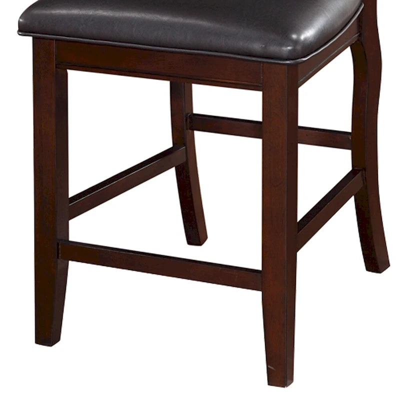 Seggiolone senza braccioli in legno, marrone espresso e nero, set da 2