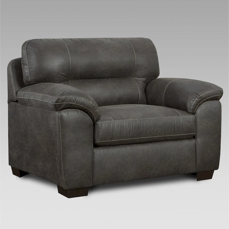 Poltrona con poggiapiedi Tirana Contemporary Fabric Pillow-top in frassino Sequoia
