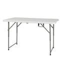 Tavolo pieghevole in plastica regolabile in altezza, 120 cm