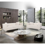 Divano moderno in velluto largo 82,3" con bottoni gioiello, braccioli quadrati capitonné, 2 cuscini inclusi, beige, 4 colori disponibili