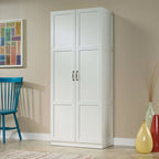 Armadio bianco con 4 ripiani e ante a pannello - 16P x 30L x 71A