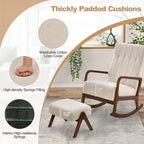 Sedia a Dondolo con Poggiapiedi, Tessuto Imbottito, Modello Glider Rocker