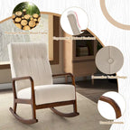Sedia a Dondolo con Poggiapiedi, Tessuto Imbottito, Modello Glider Rocker