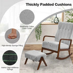 Sedia a Dondolo con Poggiapiedi, Tessuto Imbottito, Modello Glider Rocker