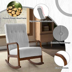 Sedia a Dondolo con Poggiapiedi, Tessuto Imbottito, Modello Glider Rocker