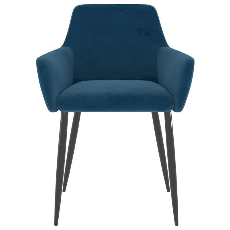 Sedie da pranzo in velluto con gambe in metallo, set da 2 - 56 x 56 x 78 cm
