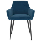 Sedie da pranzo in velluto con gambe in metallo, set da 2 - 56 x 56 x 78 cm