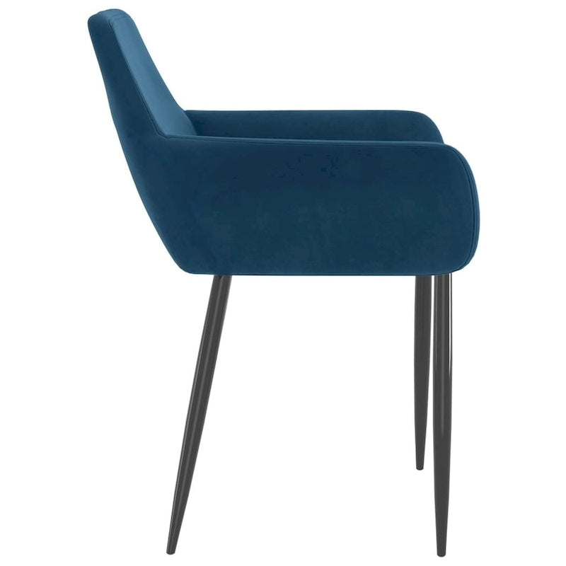 Sedie da pranzo in velluto con gambe in metallo, set da 2 - 56 x 56 x 78 cm