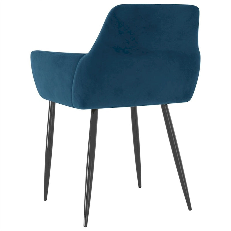 Sedie da pranzo in velluto con gambe in metallo, set da 2 - 56 x 56 x 78 cm
