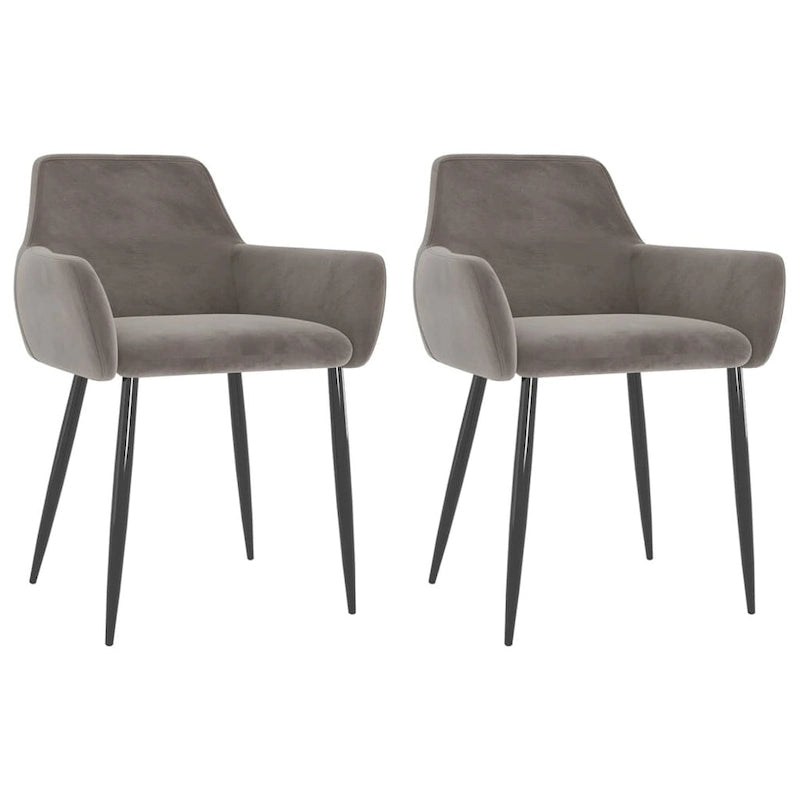 Sedie da pranzo in velluto con gambe in metallo, set da 2 - 56 x 56 x 78 cm