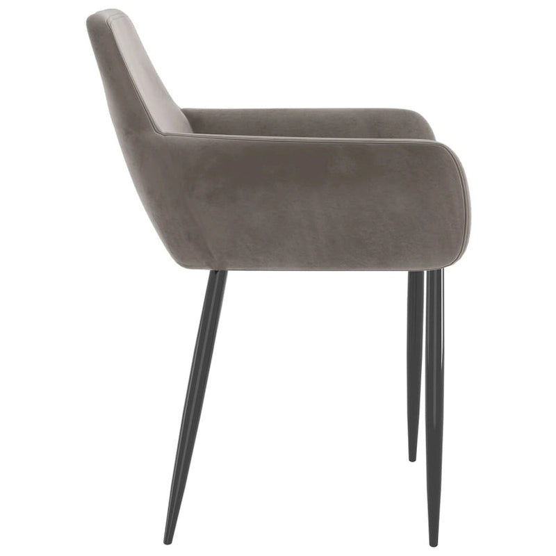 Sedie da pranzo in velluto con gambe in metallo, set da 2 - 56 x 56 x 78 cm