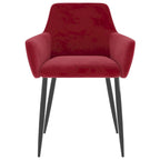 Sedie da pranzo in velluto con gambe in metallo, set da 2 - 56 x 56 x 78 cm