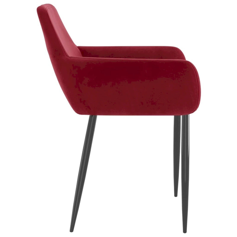Sedie da pranzo in velluto con gambe in metallo, set da 2 - 56 x 56 x 78 cm