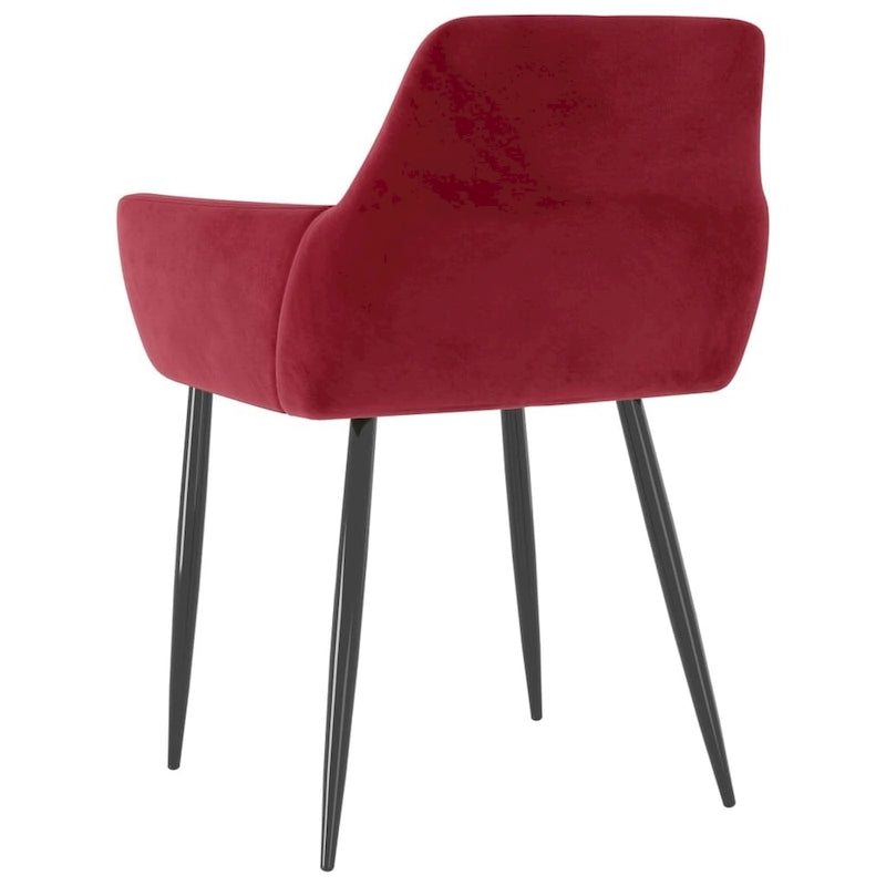 Sedie da pranzo in velluto con gambe in metallo, set da 2 - 56 x 56 x 78 cm