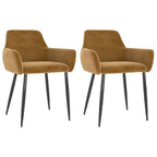 Sedie da pranzo in velluto con gambe in metallo, set da 2 - 56 x 56 x 78 cm