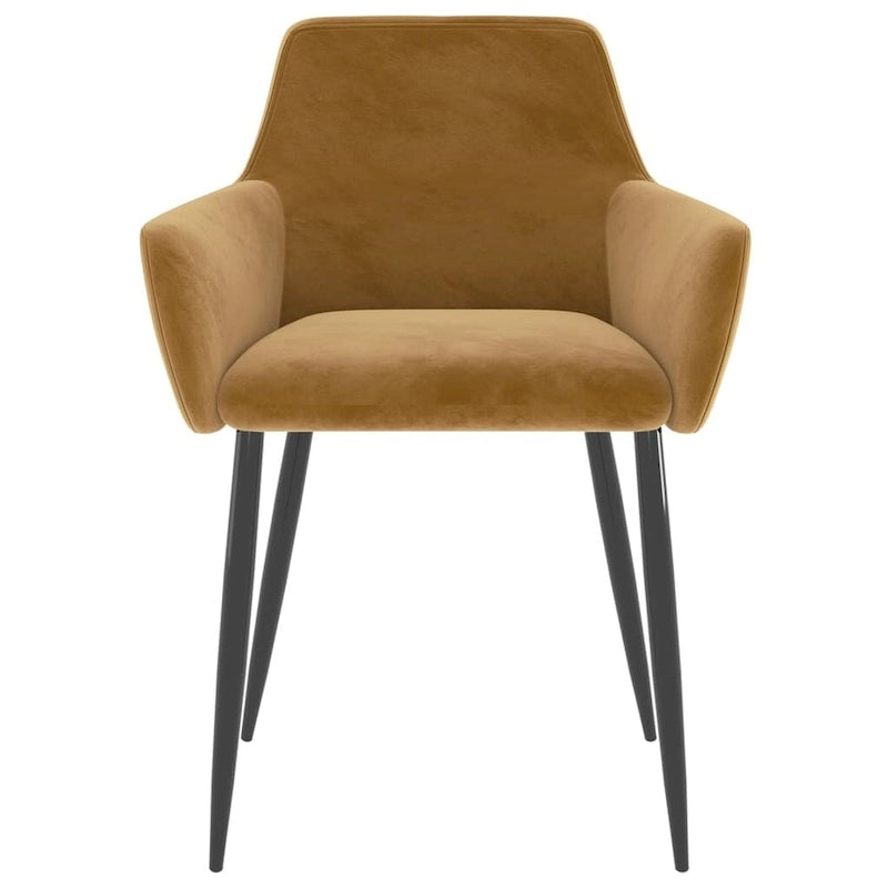 Sedie da pranzo in velluto con gambe in metallo, set da 2 - 56 x 56 x 78 cm