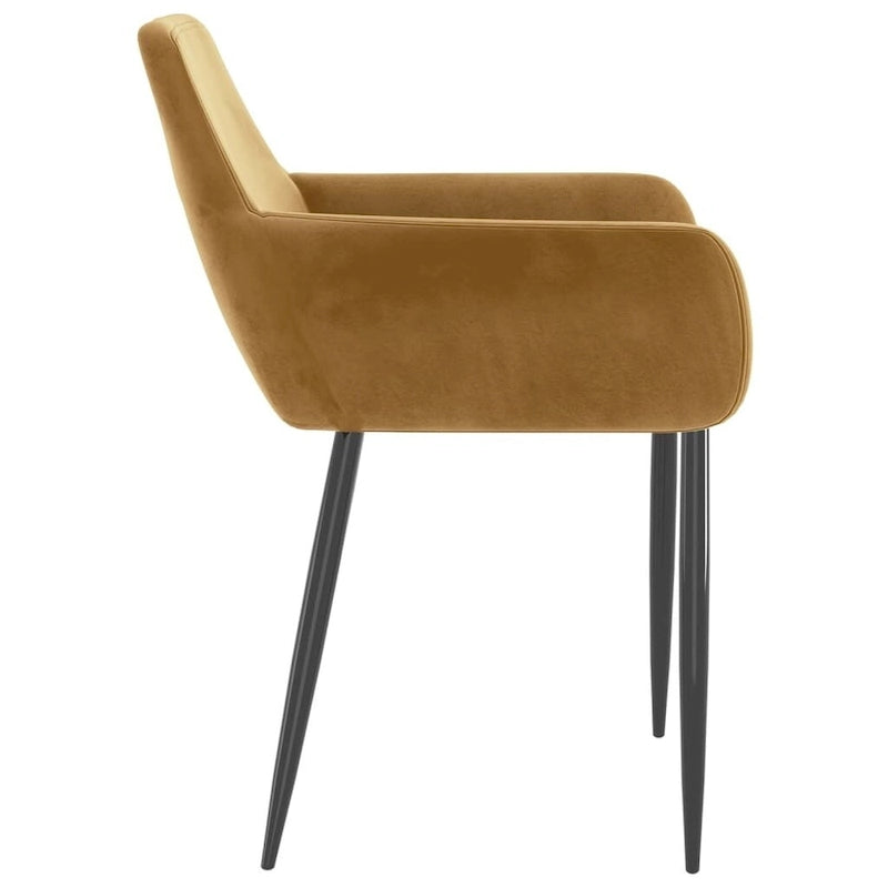 Sedie da pranzo in velluto con gambe in metallo, set da 2 - 56 x 56 x 78 cm