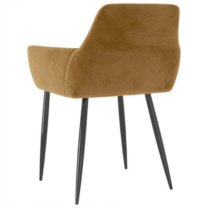 Sedie da pranzo in velluto con gambe in metallo, set da 2 - 56 x 56 x 78 cm