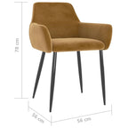 Sedie da pranzo in velluto con gambe in metallo, set da 2 - 56 x 56 x 78 cm