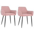 Sedie da pranzo in velluto con gambe in metallo, set da 2 - 56 x 56 x 78 cm