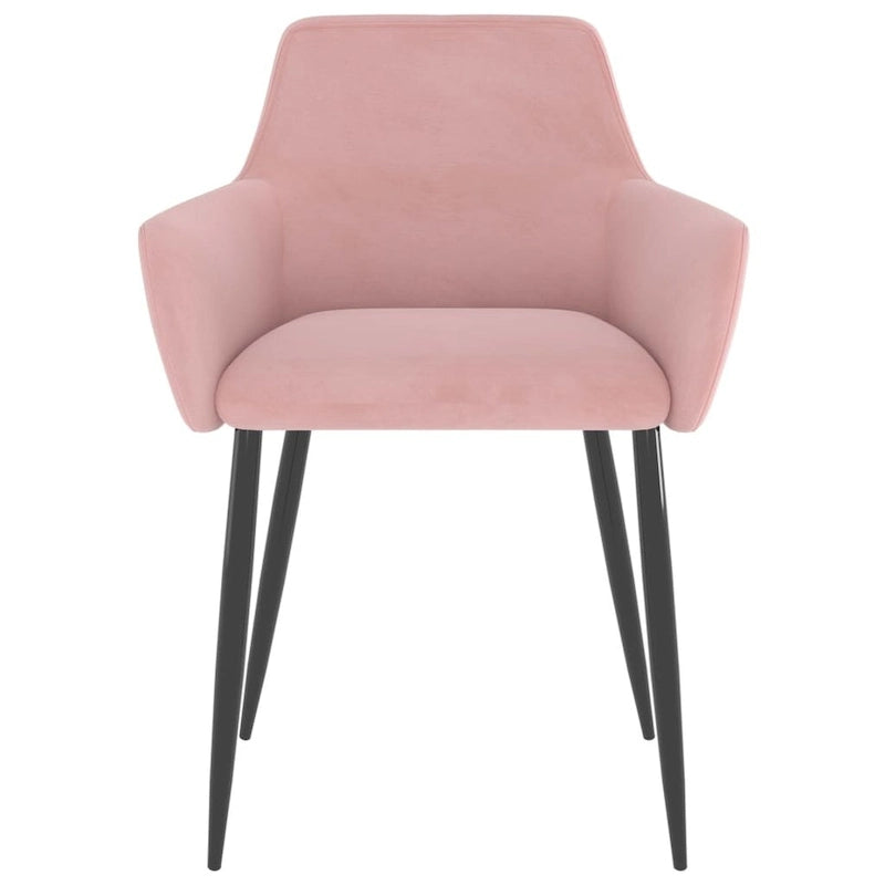 Sedie da pranzo in velluto con gambe in metallo, set da 2 - 56 x 56 x 78 cm