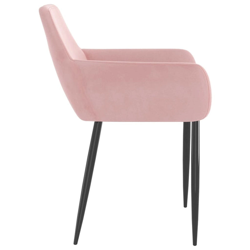 Sedie da pranzo in velluto con gambe in metallo, set da 2 - 56 x 56 x 78 cm