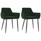 Sedie da pranzo in velluto con gambe in metallo, set da 2 - 56 x 56 x 78 cm